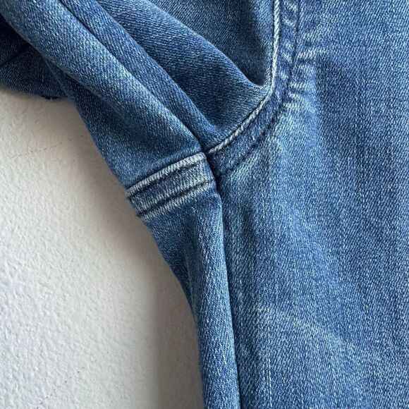 Spanx Jeans Womens Small Vintage Indigo Cropped Kick Flare Pants Denim 20541R - Picture 3 of 8